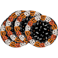 Miniatyrbillede 1 af 5: Spøgelsesgræskar Halloween Runde Bordskånere Sæt af 4, 14 Tommer Spooky Sorte Bordskånere til Fest Køkken Spisestue