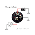 Miniatyrbild 5 av 5: 12V-24V/50A Startknapp för tändning (slumpmässig färg), SPST Universal Engine Start Switch, 3-polig tryckknapp