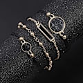 Miniatyrbillede 3 af 3: 4 Perle Armbånd til Kvinder Justerbar Charm Pendent Stack Brace