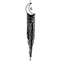 Miniatyrbillede 1 af 5: Sort Månedrøm Fangst med Håndlavet Vævet Bomuld Drømfanger Boho Makramé Væghængning Hjem Dekoration Ornament Cr
