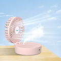 Pikkukuva 1 / 5: x Mini Kannettava Tuuletin (Pinkki) Viilentävällä Sumulla ja Ladattavalla Akulla, Taitettava, 7 Värin Yövalo, USB, 3 Nopeutta, Sopii Naisille ja Lapsille