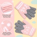Miniatyrbild 3 av 5: Par Knittade Barnvantar, Hel Finger Vinter Varma Vantar Söta Magiska Vantar för Flickor Pojkar