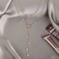 Miniatyrbilde 4 av 5: 2 stk Boho sirkelperlekjede gull lang kjede halskjede Tiny Bead