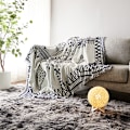 Miniatyrbilde 3 av 5: To-sidig strikket bomullsreversibel sofaovertrekk Boho Sofa C