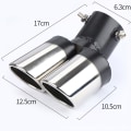 Miniatyrbilde 3 av 5: 63mm eksosrør ender Universal eksosdemper tips rustfritt stål S
