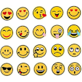 Miniatyrbillede 2 af 5: Broderi Patch 26 stk Emoji-udtryk Sy-på Stryge-på Patc