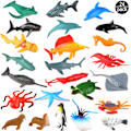 Miniatyrbillede 1 af 5: MH-Marine Dyr, Pakke 24 Assorteret Cynil Min Plast Dyr Legetøj