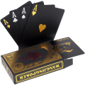 Miniatyrbillede 2 af 5: 2 x Plastik Poker Kort 1 Sort & 1 Guld Vandtæt Professi