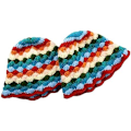 Miniatyrbillede 4 af 5: Hætte Kvinder Trendy Strikket Blomster Floppy Cap Sød Boho Blomst Håndlavet Beanies Udendørs Boho Rejse Fiskehat