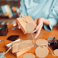Pikkukuva 3 / 5: (B)100 kappaletta pyöreitä kraft-paperilappuja, kraft-etiketti narulla