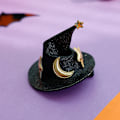 Miniatyrbillede 2 af 4: (Sort) Halloween heksehat hårklemme, stjerneformet månehat hårklemme, lille hat hårklemme, kvindelig h