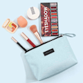 Miniatyrbillede 2 af 5: Lille Kosmetikpose til Håndtaske Lille Makeuppose Bærbar Rejsemakeuppose Vandafvisende PU Læder blue