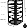 Miniatyrbillede 2 af 5: Sort Foldbar Smykkestativ - 5 Niveauer & 4 Paneller til Øreringe, Armbånd & Halskæde Opbevaring - Kan Holde 2