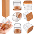 Miniatyrbillede 1 af 4: 20 stk. Stolebensbeskyttere, firkantede stolebensbeskyttere passer til: 2,8-3,7 cm, transparente silikone stolebenshætter, til gulvbeskyttelse i hjemmet med filt