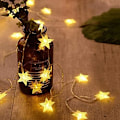 Miniatyrbild 1 av 5: 20 LED Stjärnformade Ljuskedjor 10 FT Fe-Julbelysning Batteridriven för inomhus & utomhus, Fest, Bröllop och Semester