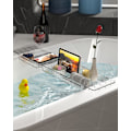 Miniatyrbilde 4 av 5: Akryl Badekarbrett, Utvidbart Badekar Caddy, Badekarhylle Holder Ipad, Telefon, Glass, Lys, Badekarbrett, Transparent