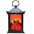 Miniatyrbillede 1 af 4: (8,5 x 8,5 x 17 cm) Lille pejs lanterne hyggelig traditionel pejs realistisk flammeeffekt kul St