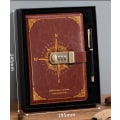 Miniatyrbillede 1 af 4: Rejse notesbog, notesbog med lås, dagbog med kode (kompasmodel), piges hemmelige notesbog til sch