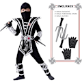 Miniatyrbillede 2 af 6: 1 stk. Ghost Creations børns ninja kostume, drenge ninja kung fu kostume Halloween kjole M