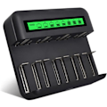 Miniatyrbillede 1 af 5: LCD USB-batterioplader til genopladelige AAA AAA C D Ni-MH Ni-CD-batterier