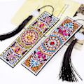 Miniatyrbillede 4 af 5: 2 stk. 5D DIY Mandala Diamantmaleri Bogmærker, Diamantbroderi Bogmærker Kit med Læder Kvast
