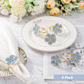 Miniatyrbillede 4 af 5: Sæt af 6 Blomster Servietringe Middagsborde Ringe Elegant Ornament Bordopstilling Dekoration til Bryllup, Jul