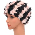 Miniatyrbillede 3 af 4: Kvinde Badehætte i Blonder, Retro Vintage Stil, Blomsterblade