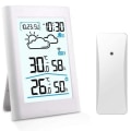 Miniatyrbilde 1 av 5: Blanc Stasjon Værstasjon Uten Ledning, Termometer Hygrometer Barometer Innendørs Utendørs Med LE-Sensor