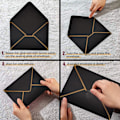 Miniatyrbillede 4 af 5: 50 stk. kuverter til invitationer 18,5 x 13,5 cm, kuverter 5 x 7 tommer V-flap kuverter til postkort Black