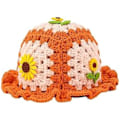 Miniatyrbillede 1 af 5: Damer Blomster Appliqué Hæklet Spandhatte Strikket Huer