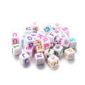 Miniatyrbillede 1 af 5: 120 stk. Alphabet Perler Hvide Akryl Bogstav Perler Afstandsstykker, til
