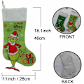 Miniatyrbillede 2 af 5: Grinch Jule Strømper Sæt med 4 Grinch Monster Julegavepose Sjov Jul Pejs Ophæng