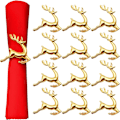 Miniatyrbild 1 av 5: 12 st Elk Julservettringar Guld Färg Rensa Servettringar Set Jul Elk Servett Spännen för Servett Placering Tabl