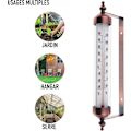 Miniatyrbild 4 av 5: Utomhus termometer med mätare, bronsfärg - Snygg utomhus termometer för trädgård lämplig för utomhusbruk