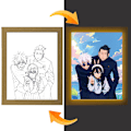 Miniatyrbilde 1 av 5: Jujutsu Kaisen LED-kunst - Gojo Satoru, Getou Suguru og Amanai Riko-utgave, USB-drevet, 3 lysmoduser