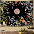 Miniatyrbild 2 av 5: 95X73cm Grön Måne Blomma Växter Väggbonad Botanisk Blommig Väggbonader Månsken Estetisk Vildblomma Tapastry's Vägg Hangi
