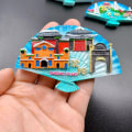 Miniatyrbillede 4 af 5: (stil 27) 3 vifteformede rejse souvenir køleskabsmagnet, original national mode