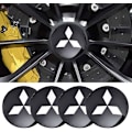 Miniatyrbild 2 av 5: 4 st 2,22 tum Bil Logotyp ABS Material Hjulcentrumplast Dekal Hjul Emblem Badge Logotyp Dekaler (passar Mitsubishi Svart)