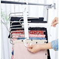 Miniatyrbillede 3 af 5: 9 Lags Foldbare Buksestænger Pladsbesparende Multifunktionel Garderobe Buks Sjal Jean