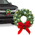 Miniatyrbillede 1 af 4: 1 stk Julebilpynt - Julekrans til bil - Lysende Julekrans til bilgrill - Passer til Jeeps, Lastbiler, SUV