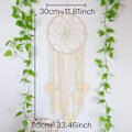Miniatyrbillede 3 af 4: Fine Dream Macrame Drømmefangere til Soveværelse Voksen Drømmefanger Vægdekoration Stor Boho Væghængning med 5 Vævede Fjer Dusker Boligindretning Orna
