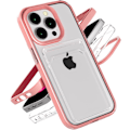 Miniatyrbillede 1 af 5: Krystalklar Case til Apple iPhone 16 Pro, Pasform Transparent Blød Bagside med Indbygget Slank Kortlomme Pung Cover Drop P