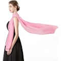 Miniatyrbild 5 av 5: Mjuk Chiffon Scarf Sjal 200*70cm Rosa för Aftonklänning Bröllop Sjal Brud Sjal Damer