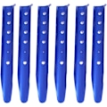 Miniatyrbilde 1 av 5: 6 stk. blå teltplugger i aluminiumslegering, 31 cm sandplugger, bakkeplugger for feste til fotturer, markise, presenning