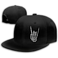 Pikkukuva 1 / 5: Miesten litteälippuiset hatut, Cool Rock Roll -kallohattu, luuranko käsi, miesten snapback-hattu, baseball-lippis, musta snapback-hattu pojille