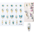 Miniatyrbild 3 av 5: 5 ark 5D Bronzing Nail Art Stickers Dekaler, Fishtail Shell Präglade Självhäftande Nagelstickers Ädelsten Blomma Hjärta Sol Guld Metall Design Nagelkonst