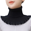 Miniatyrbild 1 av 5: Dam Turtleneck Ribbad Stickad Falsk Krage Rufs Wrap Solid Scarf Vinter Varm Halsduk Elastisk Hals Ärm