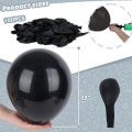 Miniatyrbillede 3 af 4: Sorte balloner 12 tommer, 100 stk. sorte latexballoner til fødselsdag, dimission, babyshower