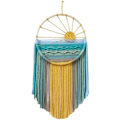 Pikkukuva 1 / 5: 30x60cm Auringonlaskun Makrame-seinävaate, Tapetti Dreamcatchers Seinätaide Makrame Auringon Seinäkoriste Käsintehty Kudottu Boho Tapetti
