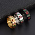 Miniatyrbild 4 av 5: 1 st  Jultomte Fidget Spinner Band Ring för Kvinnor Män Klassisk Julröd Grön Färg Rostfritt Stål Ångest Ring S